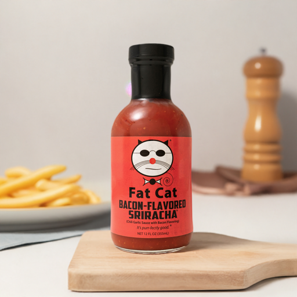 Bacon-Flavored Sriracha Chili Garlic Sauce with Bacon Flavoring (Vegan)